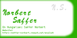 norbert saffer business card
